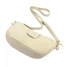    Dámska crossbody kabelka Luka 26-102 béžovej farby z semišovej kože 26 x 16 x 7 cm