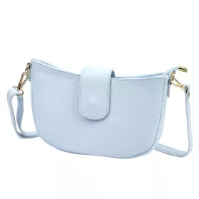    Dámska kožená crossbody kabelka Luka 26-102 v svetlomodrej farbe 26 x 16 x 7 cm