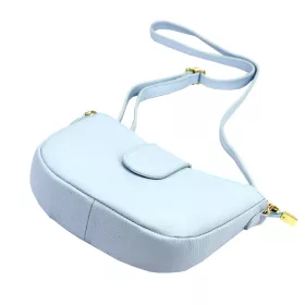    Dámska kožená crossbody kabelka Luka 26-102 v svetlomodrej farbe 26 x 16 x 7 cm