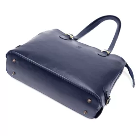    Dámska kožená kabelka cez rameno Florence 14 tmavomodrá, shopper 40 x 28 x 12 cm