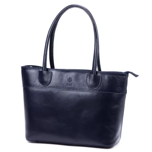 Dámska kožená kabelka Florence 12 v námorníckej modrej farbe 40 x 27 x 16 cm