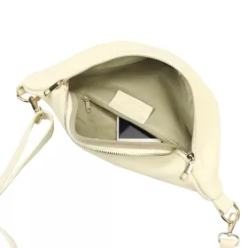    Dámska kožená kabelka Luka 26-111 béžovej farby, crossbody, 33 x 18 x 12 cm