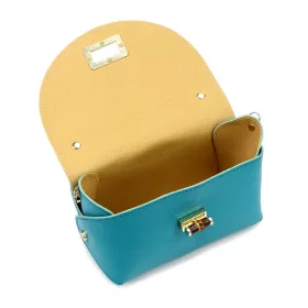   Luka 26-106 DOLLARO türkiz női bőr kézitáska 19 x 13 x 9 cm