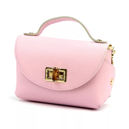  Dámska kožená kabelka Luka 26-106 DOLLARO púdrovej farby 19 x 13 x 9 cm