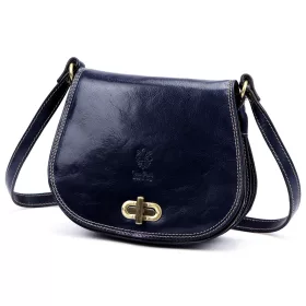    Dámska kožená crossbody kabelka Florence 59 v tmavomodrej farbe 24 x 19 x 9 cm