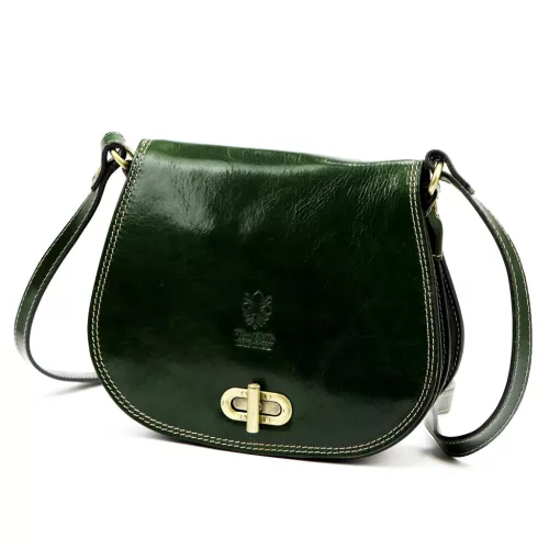  Dámska kožená crossbody kabelka Florence 59 zelená 24 x 19 x 9 cm
