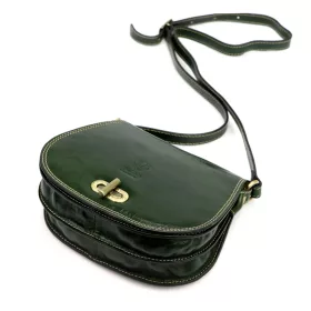    Dámska kožená crossbody kabelka Florence 59 zelená 24 x 19 x 9 cm