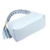  Dámska kožená kabelka cez rameno Luka 26-032 v svetlomodrej farbe 27 x 17 x 12 cm