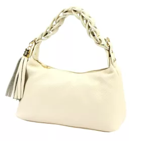    Dámska kožená kabelka cez rameno Luka 26-032 béžovej farby 27 x 17 x 12 cm