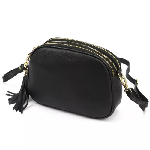 Luka 26-035 fekete női bőr oldaltáska 23 x 16 x 9 cm