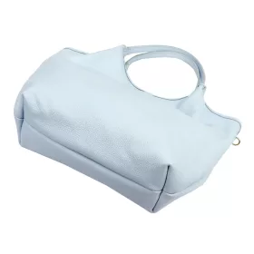    Dámska kožená kabelka cez rameno Luka 26-031 v svetlomodrej farbe s bočným popruhom 42 x 26 x 13 cm
