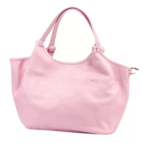  Dámska kožená kabelka cez rameno Luka 26-031 ružová, s bočným popruhom 42 x 26 x 13 cm