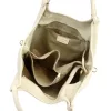  Dámska kožená kabelka cez rameno Luka 26-031 béžovej farby s bočným popruhom 42 x 26 x 13 cm
