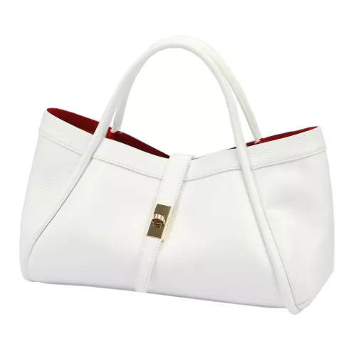  Dámska kožená kabelka Camilla PREMIUM 10.012 biela 36 x 22 x 18 cm