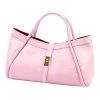  Dámska kožená kabelka Camilla PREMIUM 10.012 ružová 36 x 22 x 18 cm
