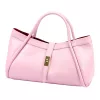 Dámska kožená kabelka Camilla PREMIUM 10.012 ružová 36 x 22 x 18 cm