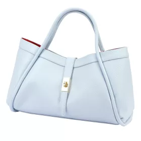   Dámska kožená kabelka Camilla PREMIUM 10.012 v svetlomodrej farbe 36 x 22 x 18 cm