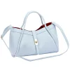 Dámska kožená kabelka Camilla PREMIUM 10.012 v svetlomodrej farbe 36 x 22 x 18 cm