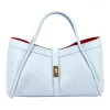 Dámska kožená kabelka Camilla PREMIUM 10.012 v svetlomodrej farbe 36 x 22 x 18 cm
