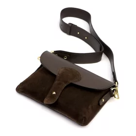   Dámska kožená kabelka Luka 26-100 D tmavohnedá, crossbody 24,5 x 18 x 6 cm