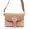  Dámska kožená kabelka Luka 26-100 D púdrovej farby, crossbody 24,5 x 18 x 6 cm