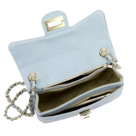    Dámska kožená crossbody kabelka Luka 20-042 v svetlomodrej farbe, 21,5 x 14 x 8,5 cm