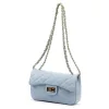  Dámska kožená crossbody kabelka Luka 20-042 v svetlomodrej farbe, 21,5 x 14 x 8,5 cm