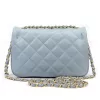  Dámska kožená crossbody kabelka Luka 20-042 v svetlomodrej farbe, 21,5 x 14 x 8,5 cm