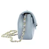  Dámska kožená crossbody kabelka Luka 20-042 v svetlomodrej farbe, 21,5 x 14 x 8,5 cm