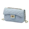  Dámska kožená crossbody kabelka Luka 20-042 v svetlomodrej farbe, 21,5 x 14 x 8,5 cm