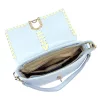 Dámska kožená kabelka cez rameno Luka 26-105 modro-žltá 25 x 16 x 9 cm