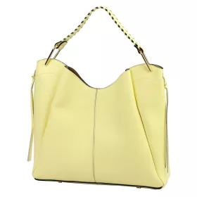    Dámska kožená kabelka cez rameno Luka 26-080 bledožltá 39 x 37 x 13 cm
