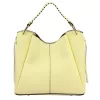  Dámska kožená kabelka cez rameno Luka 26-080 bledožltá 39 x 37 x 13 cm