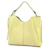  Dámska kožená kabelka cez rameno Luka 26-080 bledožltá 39 x 37 x 13 cm