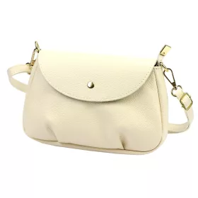   Dámska kožená crossbody kabelka Luka 26-109 béžovej farby 23 x 15 x 9 cm