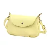  Dámska kožená crossbody kabelka Luka 26-109 svetložltá 23 x 15 x 9 cm