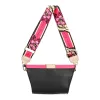 Dámska kožená kabelka cez rameno EGO ES0305WF 030026WL purpurovo-čierna 28 x 25 x 10 cm