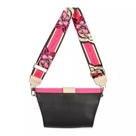    Dámska kožená kabelka cez rameno EGO ES0305WF 030026WL purpurovo-čierna 28 x 25 x 10 cm