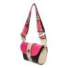  Dámska kožená kabelka cez rameno EGO ES0305WF 030026WL purpurovo-čierna 28 x 25 x 10 cm
