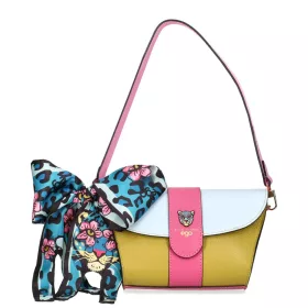    Dámska kožená kabelka cez rameno EGO ES0305WF 010026WL okrovo-biela 28 x 25 x 10 cm