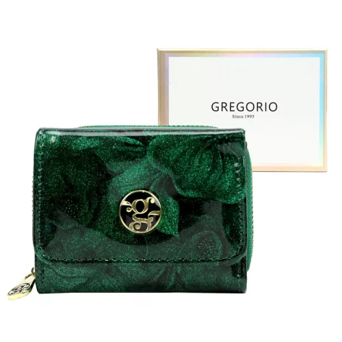  Dámska peňaženka Gregorio FRL-128 zelená 7 x 9,5 x 3 cm