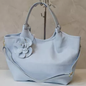   Luka 26-031 DOLLARO + FLOWER kék női bőr kézitáska 42 x 26 x 13 cm