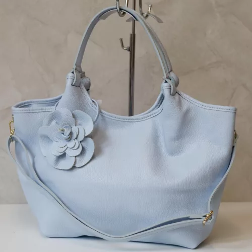 Luka 26-031 DOLLARO + FLOWER kék női bőr kézitáska 42 x 26 x 13 cm