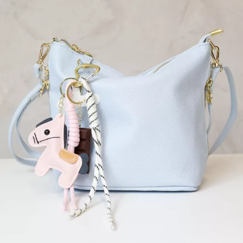 Luka 26-110 DOLLARO + CHOCO-HORSE kék női bőr kézitáska