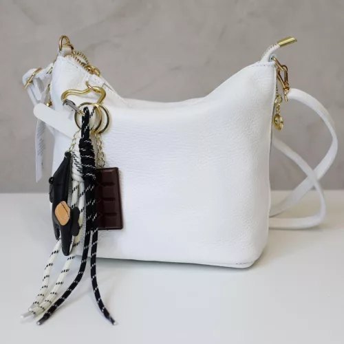 Luka 26-110 DOLLARO + CHOCO-HORSE fehér női bőr kézitáska