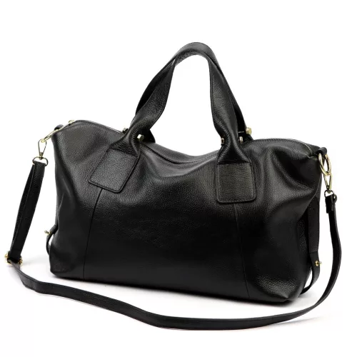  Dámska kožená kabelka Luka 26-119 DOLLARO čierna 47 x 25 x 16 cm