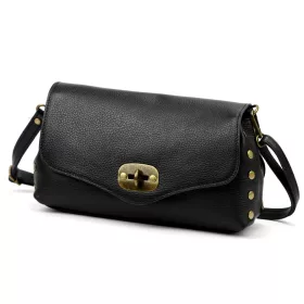    Dámska kožená kabelka cez rameno Luka 26-121 D čierna 30 x 16 x 12 cm