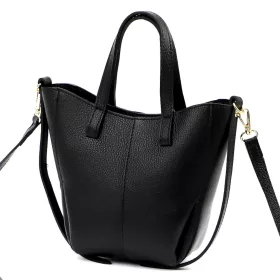    Dámska kožená kabelka Luka 26-124 DOLLARO čierna 24 x 21 x 10 cm