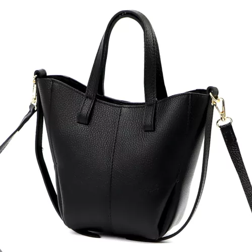  Dámska kožená kabelka Luka 26-124 DOLLARO čierna 24 x 21 x 10 cm