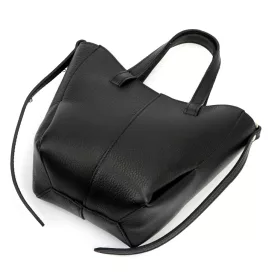    Dámska kožená kabelka Luka 26-124 DOLLARO čierna 24 x 21 x 10 cm